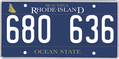 RI license plate 680636