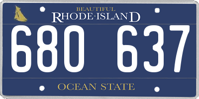 RI license plate 680637