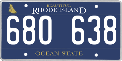RI license plate 680638