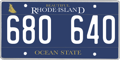 RI license plate 680640