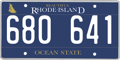 RI license plate 680641