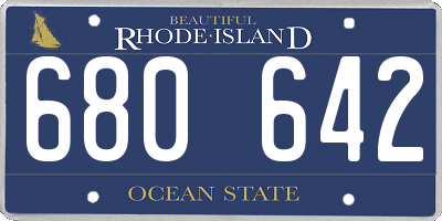 RI license plate 680642