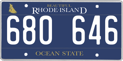RI license plate 680646