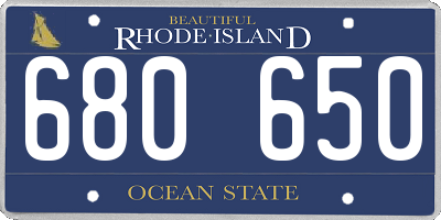 RI license plate 680650
