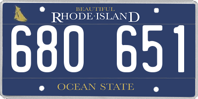 RI license plate 680651