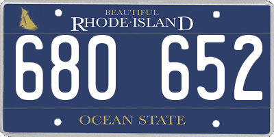 RI license plate 680652