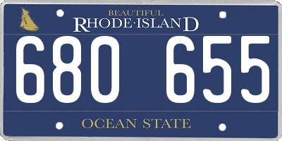 RI license plate 680655