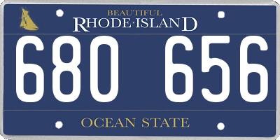 RI license plate 680656
