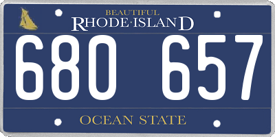 RI license plate 680657