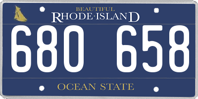 RI license plate 680658