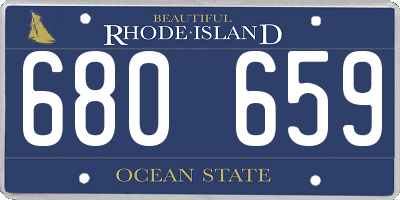 RI license plate 680659