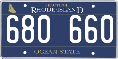 RI license plate 680660