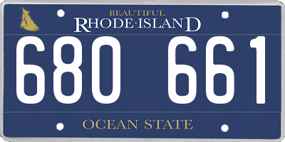 RI license plate 680661