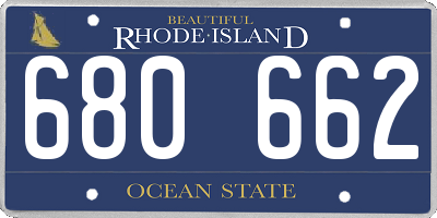RI license plate 680662