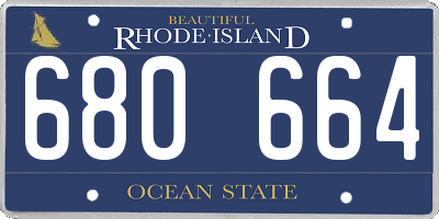 RI license plate 680664