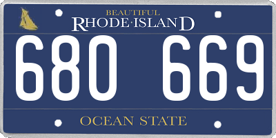 RI license plate 680669