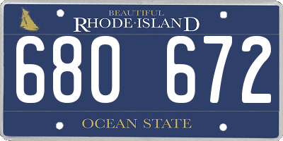 RI license plate 680672