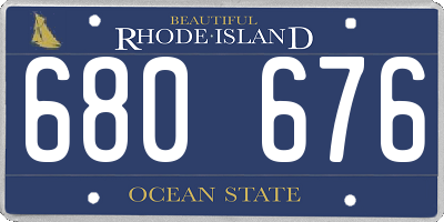 RI license plate 680676