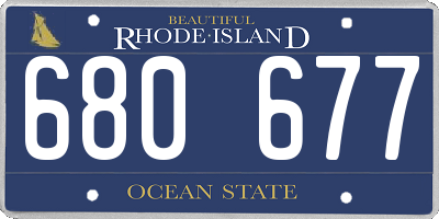 RI license plate 680677