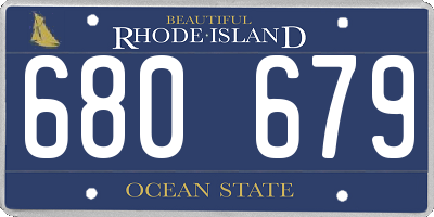 RI license plate 680679