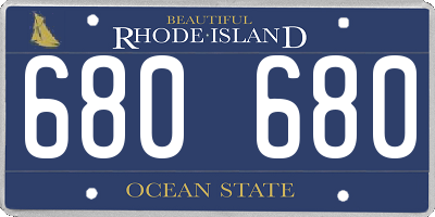 RI license plate 680680