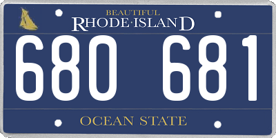 RI license plate 680681