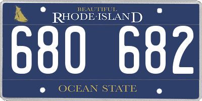 RI license plate 680682