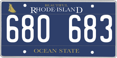 RI license plate 680683