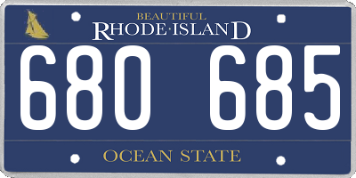 RI license plate 680685