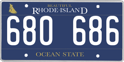 RI license plate 680686