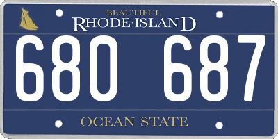 RI license plate 680687