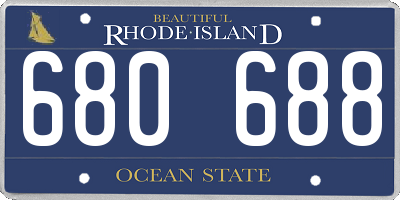 RI license plate 680688