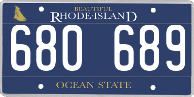 RI license plate 680689