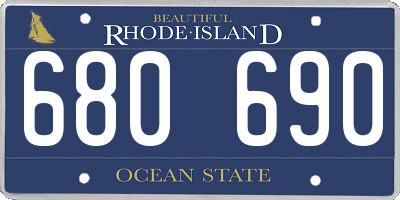RI license plate 680690