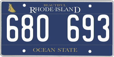 RI license plate 680693