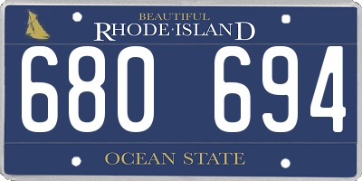 RI license plate 680694