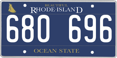 RI license plate 680696
