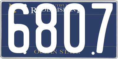 RI license plate 6807