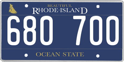 RI license plate 680700