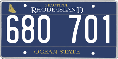 RI license plate 680701