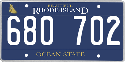 RI license plate 680702