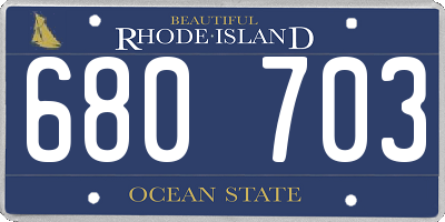 RI license plate 680703