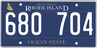 RI license plate 680704
