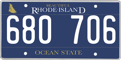 RI license plate 680706