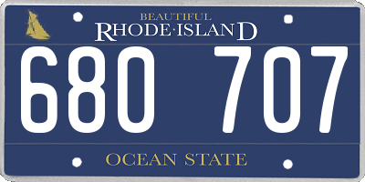 RI license plate 680707