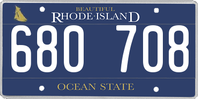 RI license plate 680708