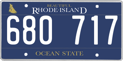 RI license plate 680717