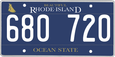 RI license plate 680720