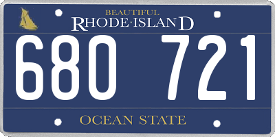 RI license plate 680721