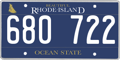 RI license plate 680722